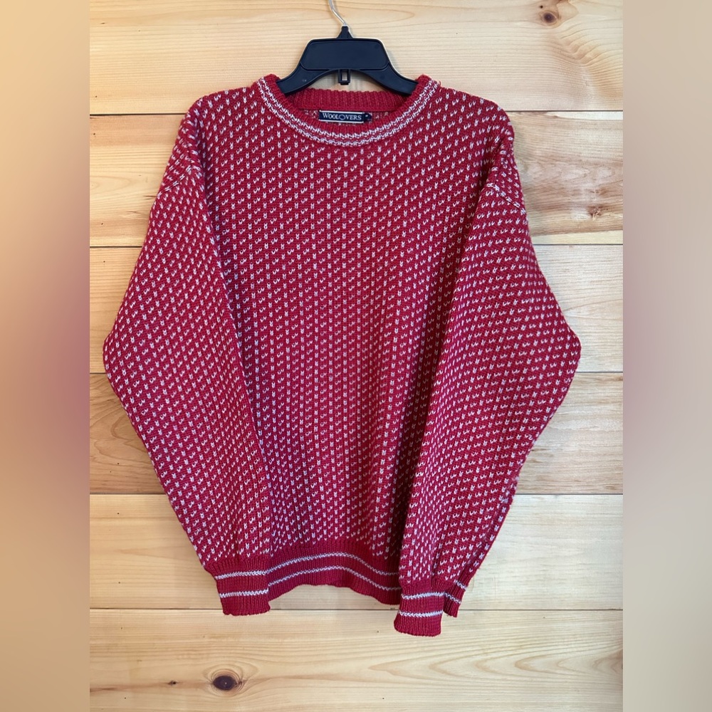 Wool over Men’s Sweater Size Medium Red 100% British Wool
